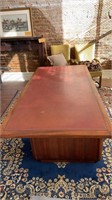 Antique Leather Top Wooden Desk