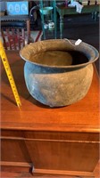 Very old hammered copper pot