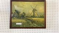 Framed Dutch Windmill Print