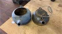 Pair of Cast iron teapots