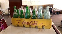 Yellow plastic cook crate with bottles