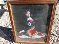 INDIAN GIRL PICTURE 18\" X 22\" OUTSIDE
