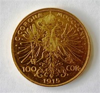 Austrian 100 corona gold coin 1915
