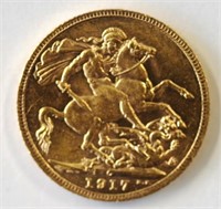 Canadian 1917 gold Sovereign Ottowa mint
