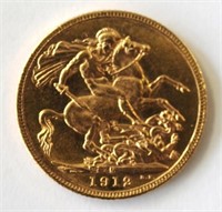 Australian Gold Sovereign 1912 Melbourne