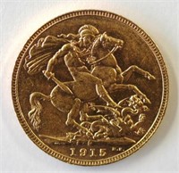 Australian 1915 gold Sovereign Perth mint