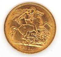 Australia Gold Half Sovereign 1914 Sydney Mint
