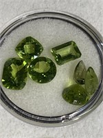Green faceted stones