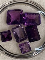 Amethyst colored square cut stones