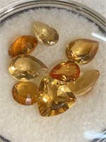 Amber colored faceted stones