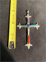 G. L. Leekity Cross with gemstones mounted in