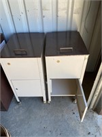 2 Vintage File Cabinets On Casters