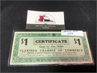 1933 Clarissa Chamber Dollar