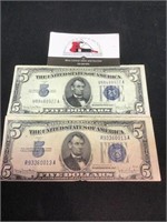 Blue Seal Five Dollar Bill
