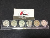 1927, 1925, 1930, 1927, 1929 Liberty Quarters
