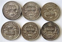 Six Australian 1927 silver florins
