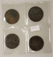 Four antique Australian trade tokens