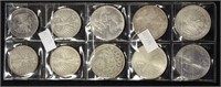 Ten German silver coins