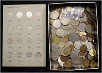 Box of mixed world coins