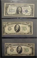Six early USA banknotes