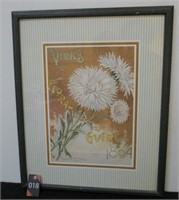 Framed Vick's Floral Guide Picture