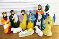 Vintage nativity blow mold set