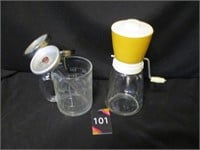 Vintage Nut Grinder, Thermometer & Measuring Cup