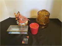 Candle Holder, Candle, Trinket Box & Figurine
