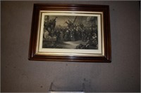 Vintage War Framed Lithograph