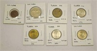 Seven South Korean UNC coins