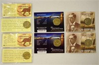 Eight commemorative Australian UNC $1 coins