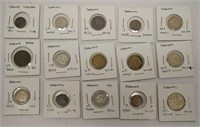 Fifteen German coins