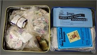 Two tins of loose stamps & FDCs