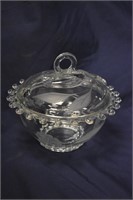 Etched Glass Candy Dish