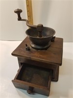 Antique primitive wooden coffee grinder