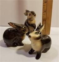 3 piece Goebel porcelain figurine rabbits