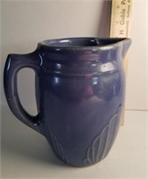Antique primitive glazed yelloware crock pitcher