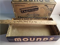 Antique advertisement Mounds chocolate box