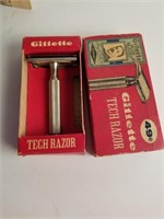 Vintage collectors Gillette Tech razor in box