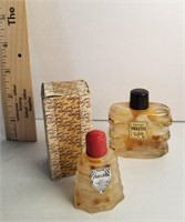 2 antique French perfume bottles in box