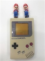 Nintendo Gameboy Powers On & 2 Mario Figures