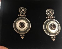 925 Silver & Garnet Stone Earrings