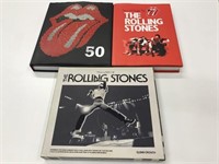 3 Hard Cover Rolling Stones Coffee Table Books