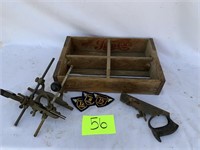 PEPSI BOX WITH ANTIQUE TOOLS