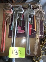 (4) PIPE WRENCHES