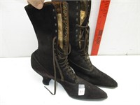 Vintage Ladies Boots/Size 7 AAA/Womens/Suede Leatr