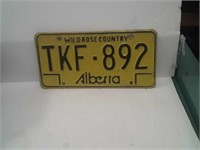 Pair of vintage Alberta license plates stickers