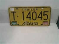 Vintage Alberta trailer plate 83 84 stickers