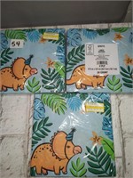 Dinosaur party napkins - 3 packs- 20 per pack
