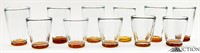(12) Amber Base Clear Glass Tumblers Juice Glasses
